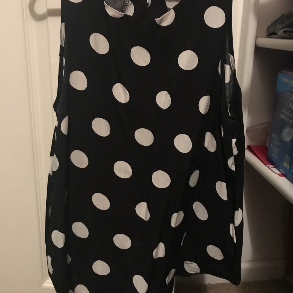 Open back polka dot tank